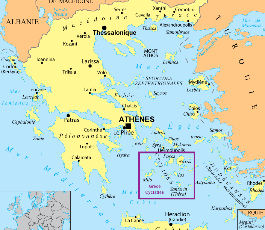 carte de la grèce et ses îles